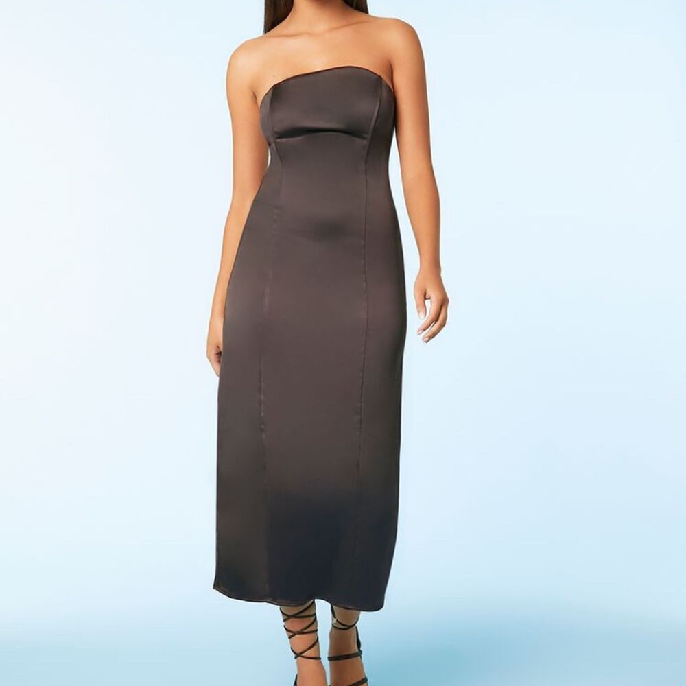 Strapless Satin Dress (M) - Forever 21